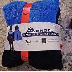 Snozu Infant 2-piece Fleece Set, jacket and snowsuit, Blue nwt